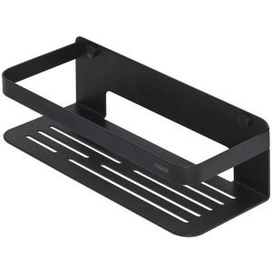Schwarzer Tiger Duschkorb Caddy (24 cm) zur Wandmontage, mit Ablauflöchern.