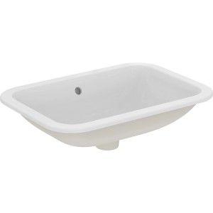 Ideal Standard Connect Unterbauwaschtisch, 58x41 cm, weiß, ohne Hahnloch, mit Überlauf.