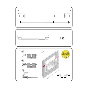 Montageanleitung für Gardinia Spannvitrage, weiße Vitragestange für Fenster, 40-60cm