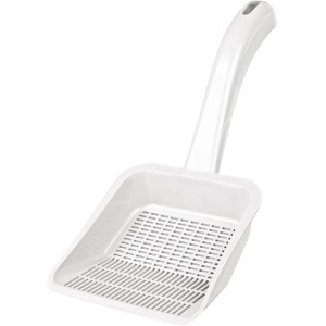 Weiße Jollypaw Streuschaufel L aus Kunststoff für Katzenstreu und Futter.