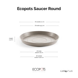 Ecopots Untersetzer Braungrau Ø 21 cm