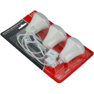 3er-Pack LED-Baufassung AllinOne 9W, IP20, weiße Lampen mit Steckklemmen für Lampeninstallation.