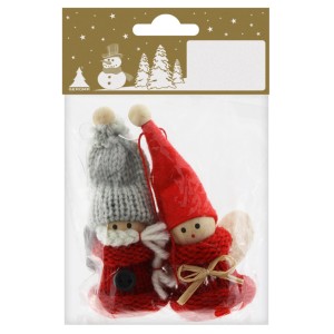 2 Wichtel aus Holz Filz und Stoff 9 cm