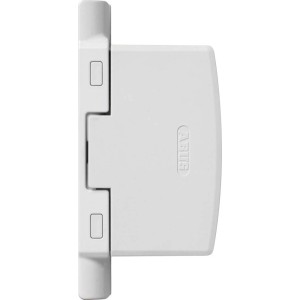 Weißes Abus Fensterschloss FAS97 für erhöhte Sicherheit am Fenster.