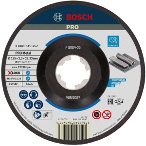 Bosch X-Lock Trennscheibe Expert for Metal, Ø 125 mm, gekröpft, grau-blau. Zubehör für Winkelschleifer.