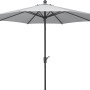 Schneider Marktschirm, Ø 270 cm, silbergrau, mit Kurbel. Sonnenschirm für Garten und Balkon.