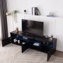 okwish TV Schrank mit LED Beleuchtung für Wohnzimmer 180x35x48cm Schwarz_3