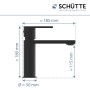 Schütte Waschtischarmatur Manhattan, Schwarz Matt, Maße: Höhe 180mm, Ausladung 185mm.