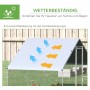 Wetterbeständiges Kunststoffdach des PawHut Hühnerstalls schützt vor Sonne und Regen. Ideal für Freilaufgehege.