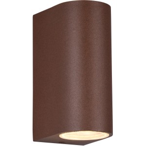 Rostfarbige, runde Trio Außenwandleuchte Roya für stimmungsvolle Beleuchtung.