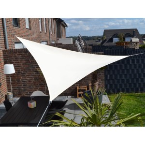 Floracord Dreiecksonnensegel Cremeweiß 300 cm x 300 cm x 300 cm