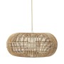 PR Home Zuri Pendelleuchte aus geflochtenem Naturrattan, rund, skandinavisches Design.