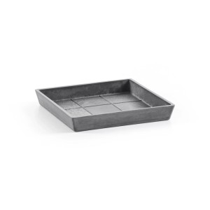 Ecopots Untersetzer Rotterdam, eckig, grau, 29,6 cm. Für Innen- und Außenbereich.