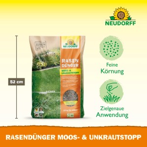 Neudorff Rasen-Dünger Spezial 5Plus1, 10 kg Sack für dichten, grünen Rasen ohne Moos und Unkraut.