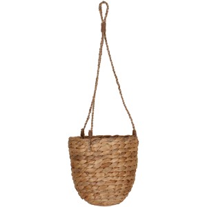 Hängeampel aus Wasserhyazinthe, Ø 16cm, Natur, für Innen- und Außenbereich.