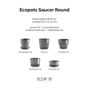 Ecopots Untersetzer Grau Ø 21 cm