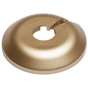 Goldene Heizkörperrosette (50 mm) für Laminat & Parkett, zur Abdeckung von Heizungsrohren.
