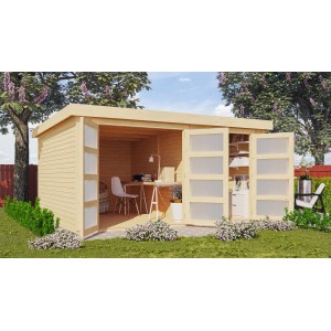 Karibu Gartenhaus Mühlentrup 3 Naturbelassen 404 cm x 332,5 cm