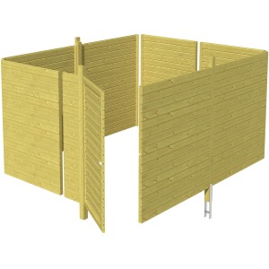 Skan Holz Abstellraum C4, 378x317cm, grün imprägniert, aus Profilschalung für Carport.