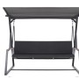 Schwarzes Kissen-Set für 2-Sitzer Hollywoodschaukel, 100x60x50x7cm, ideal für Garten & Terrasse.