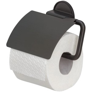 Tiger Toilettenpapierhalter Tune mit Deckel, gebürstet-schwarz, für die Wandmontage.