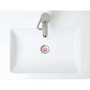 Waschbecken mit Lotusblüten-Stöpsel, Metall, 38 mm. Design-Ablaufstopfen für Excenter-Ventil.