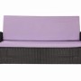 Lila Gartenkissen-Set für 2-Sitzer Polyrattan Gartensofa, 120x50 cm. Bequeme Sitzauflage.