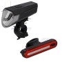 Fischer LED-Akku-Fahrradbeleuchtung Set Stop mit 80 Lux Front- und Rückleuchte.