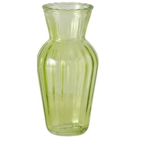 Grüne Boltze Dekovase Tilla M aus Glas, runde Form, 15,3 cm hoch. Ideal als Tischdeko.