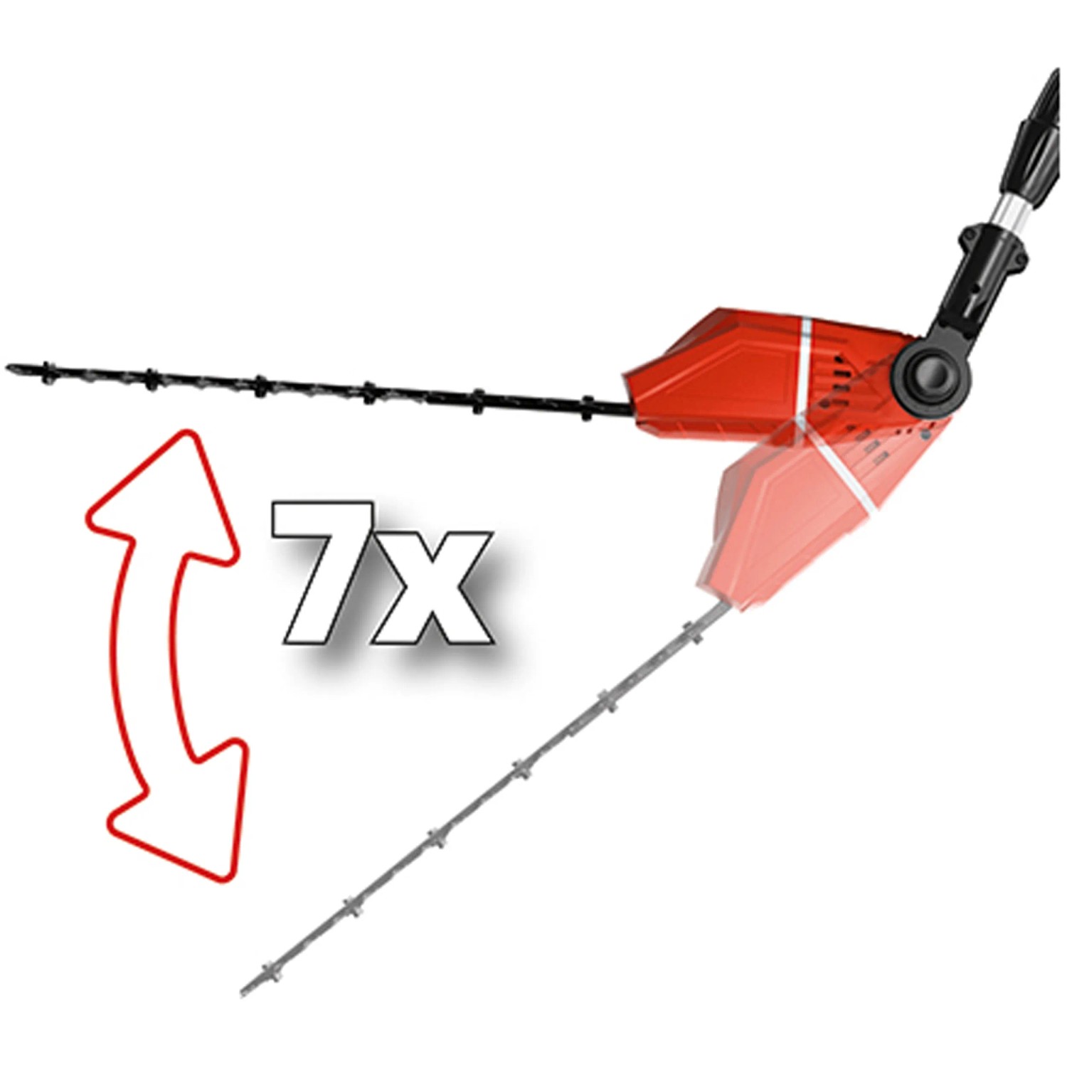 Einhell Akku-Hochentaster GE-HC 18 Li T Solo mit 7-fach verstellbarem Kopf.