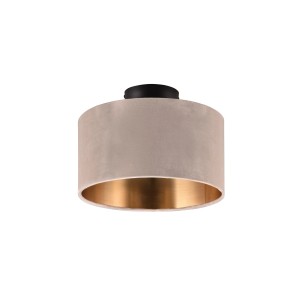 Beige Trio Deckenleuchte Julieta, 2-flammig, Ø 30 cm, mit goldenem Innenleben.