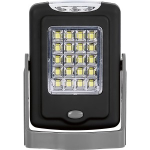 Schwarze 20+3 LED Arbeitsleuchte Smart Line mit magnetischem Standfuß.