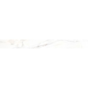 Sockel Premium Marble Calacatta, glasiert, poliert, 60x6 cm. Feinsteinzeug mit Marmor-Optik.