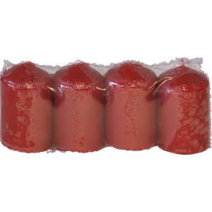 Stumpenkerzen 4er Pack 6,5 cm x 4 cm x 4 cm Altrot