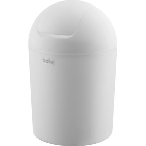 Weißer baliv Kosmetikeimer (1,25 l) mit Schwingdeckel für Bad & WC.
