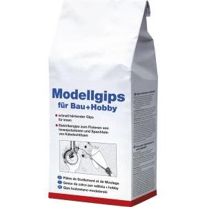 Weißer 5 kg Beutel Modellgips für Bau & Hobby. Schnell härtender Elektrikergips zum Fixieren von Kabelschlitzen.