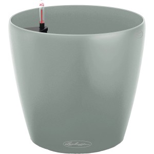 Lechuza Classico Color Eco 18 Pflanzgefäß, hellgrau, Ø 19 cm, mit Bewässerungssystem.