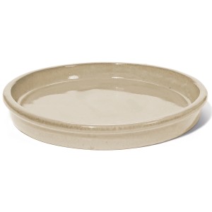 Cremefarbener Kirschke Untersetzer, Ø 18 cm, aus Steinzeug für den Innen- und Außenbereich.