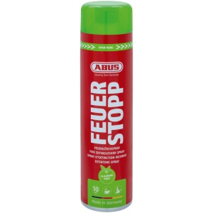 ABUS Feuerlöschspray AFS625, 625 ml, rot/grün. Brandschutz für Küche, Camper & Co.