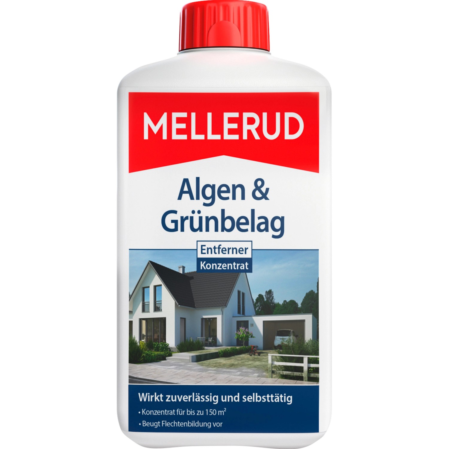 Mellerud Algen- und Grünbelag Entferner 1L Flasche. Reiniger für Stein, Holz, Glas, Beton und Keramik.