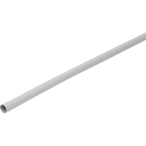 Helles, graues, starres Isolierrohr EN 32 mit 2 m Länge für die Aufputzmontage.