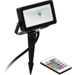 Eglo LED-Gartenstrahler Faedo, 10 W, mit Erdspieß und Fernbedienung für RGB und Warmweiß.