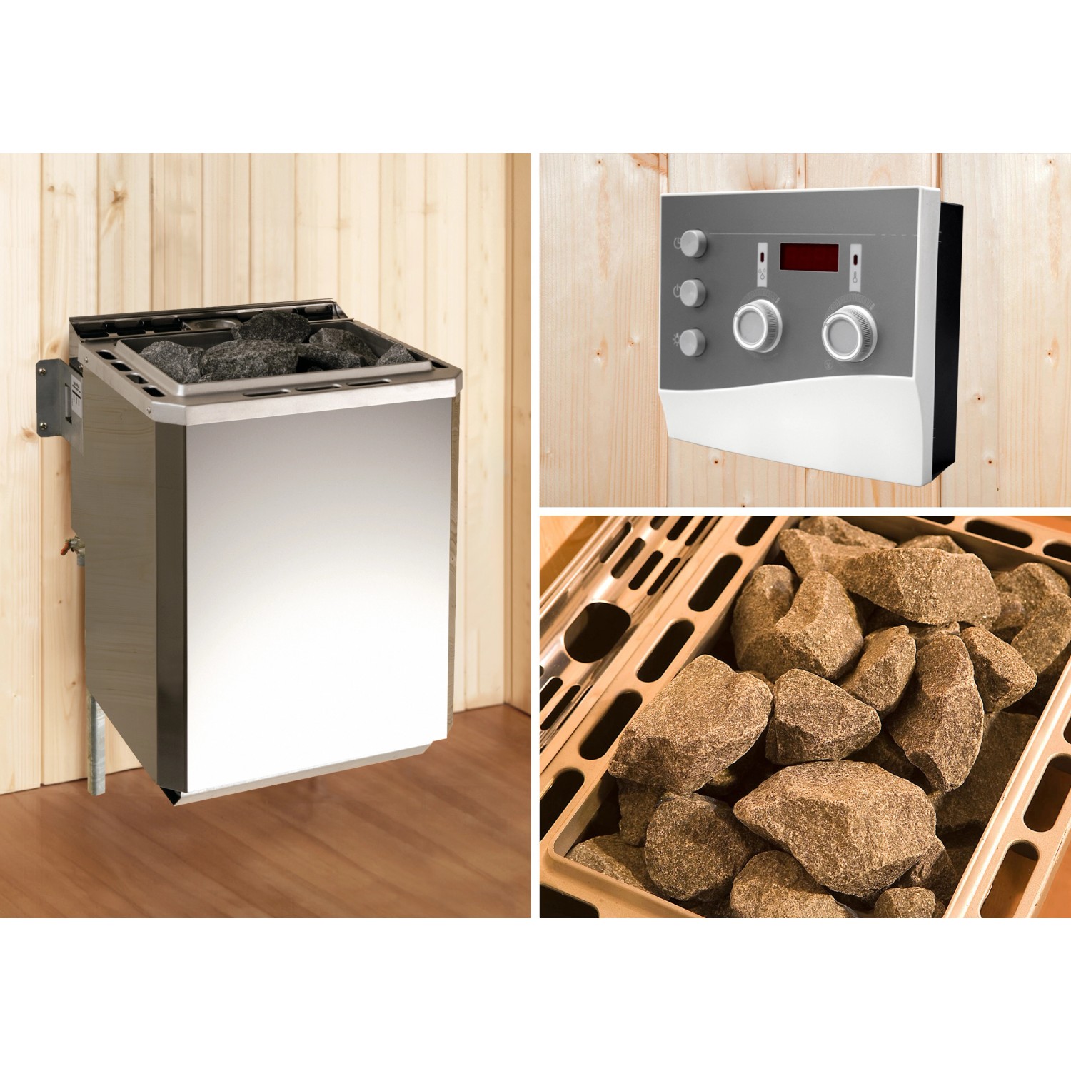 Weka Saunaofen Set: Ofen, Steuerung und Saunasteine für das Saunahaus Kuopio 1.