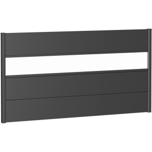 Biohort Wandpaneel Sichtschutz, dunkelgrau-metallic, mit Acrylglas-Einsatz.