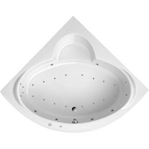 Ottofond Whirlpool Sardinia Premium, 151 cm, weiße Eck-Badewanne mit Hydromassage-Düsen.