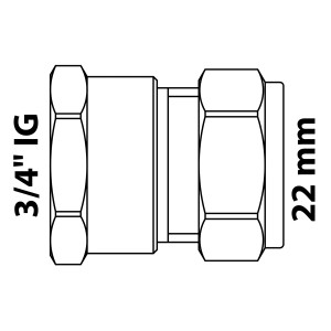Kirchhoff Übergangsstück 22 mm x 24,2 mm für CU-Rohr, blank