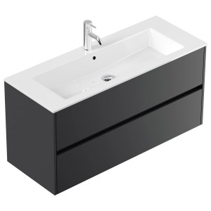 Posseik Badmöbel Limes und Waschtisch 2 Greifraum Auszüge 120 cm Grafit