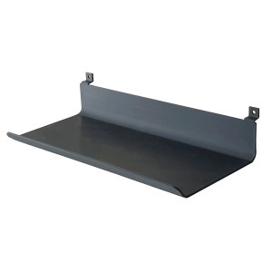 Schwarze, pulverbeschichtete FN Acustico Ablage aus Stahlblech für Akustikplatten.