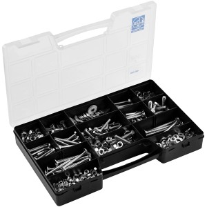 LUX Schrauben und Muttern Sortiment, 560-teilig, im Sortimentskasten mit transparentem Deckel.