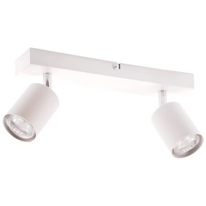 Weißer, 2-flammiger LED-Deckenstrahler Taio von Brilliant, 35,5 cm breit.